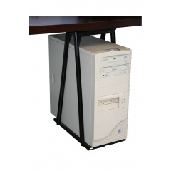 Adjustable Swiveling CPU Holder Mounted Under Desk 