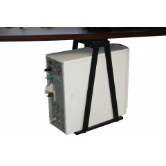 Adjustable Swiveling CPU Holder Mounted Under Desk 